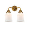 Canton Bath Vanity Light shown in the Brushed Brass finish with a Matte White shade