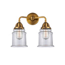 Canton Bath Vanity Light shown in the Brushed Brass finish with a Clear shade