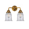 Canton Bath Vanity Light shown in the Brushed Brass finish with a Clear shade