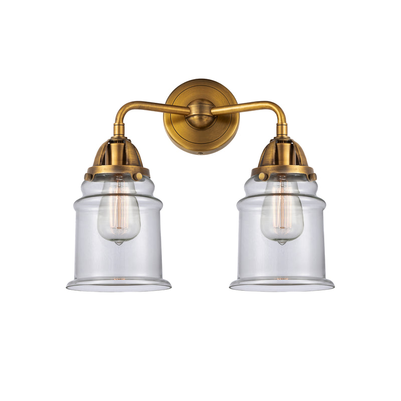 Canton Bath Vanity Light shown in the Brushed Brass finish with a Clear shade