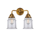 Canton Bath Vanity Light shown in the Brushed Brass finish with a Clear shade
