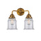 Canton Bath Vanity Light shown in the Brushed Brass finish with a Clear shade