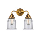 Canton Bath Vanity Light shown in the Brushed Brass finish with a Seedy shade
