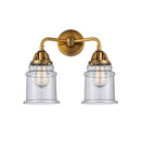 Canton Bath Vanity Light shown in the Brushed Brass finish with a Seedy shade