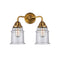 Canton Bath Vanity Light shown in the Brushed Brass finish with a Seedy shade