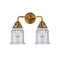 Canton Bath Vanity Light shown in the Brushed Brass finish with a Seedy shade