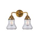 Bellmont Bath Vanity Light shown in the Brushed Brass finish with a Clear shade