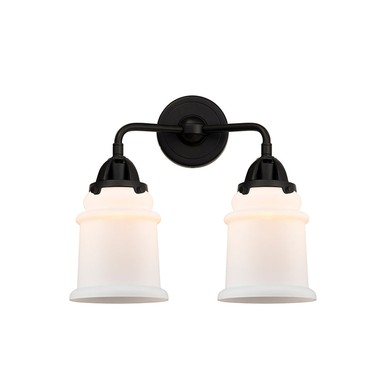Canton Bath Vanity Light shown in the Matte Black finish with a Matte White shade