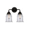 Canton Bath Vanity Light shown in the Matte Black finish with a Clear shade