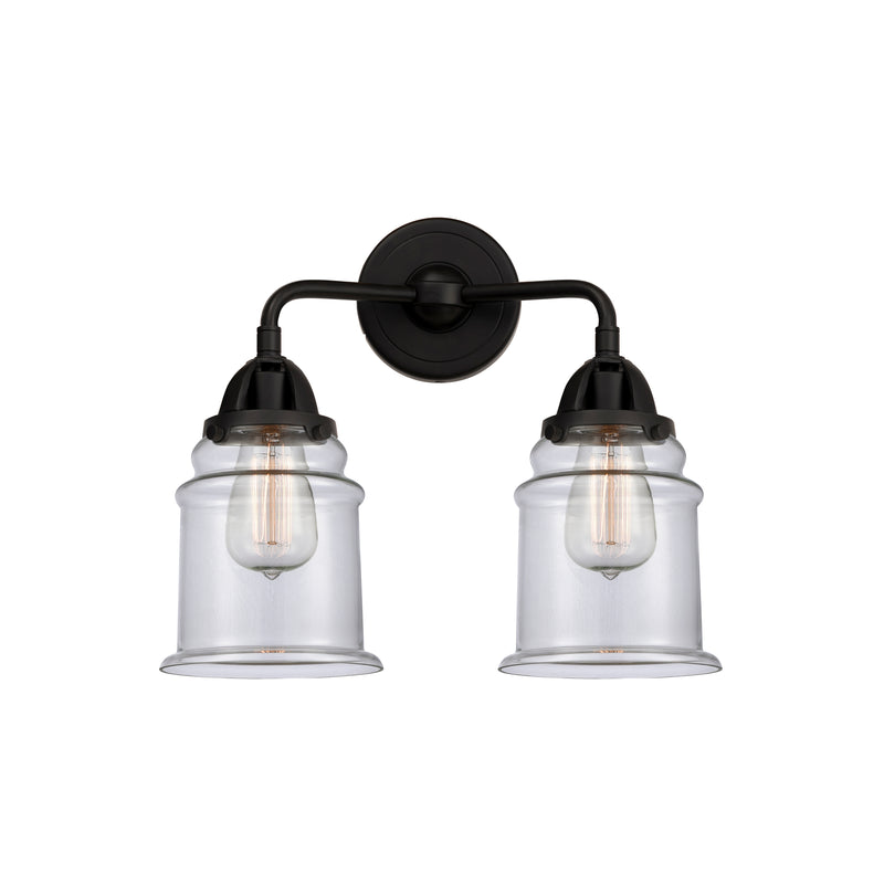 Canton Bath Vanity Light shown in the Matte Black finish with a Clear shade