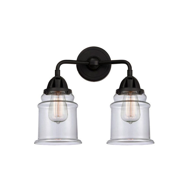 Canton Bath Vanity Light shown in the Matte Black finish with a Clear shade