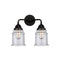 Canton Bath Vanity Light shown in the Matte Black finish with a Seedy shade