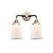 Canton Bath Vanity Light shown in the Black Polished Nickel finish with a Matte White shade