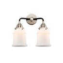 Canton Bath Vanity Light shown in the Black Polished Nickel finish with a Matte White shade