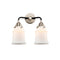 Canton Bath Vanity Light shown in the Black Polished Nickel finish with a Matte White shade