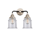 Canton Bath Vanity Light shown in the Black Polished Nickel finish with a Seedy shade