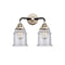 Canton Bath Vanity Light shown in the Black Polished Nickel finish with a Seedy shade