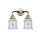 Canton Bath Vanity Light shown in the Black Polished Nickel finish with a Seedy shade