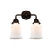 Canton Bath Vanity Light shown in the Oil Rubbed Bronze finish with a Matte White shade