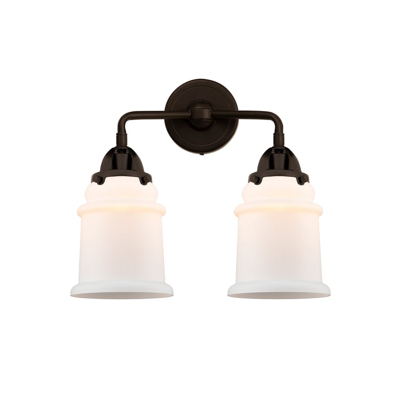 Canton Bath Vanity Light shown in the Oil Rubbed Bronze finish with a Matte White shade