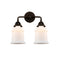 Canton Bath Vanity Light shown in the Oil Rubbed Bronze finish with a Matte White shade