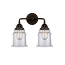 Canton Bath Vanity Light shown in the Oil Rubbed Bronze finish with a Clear shade