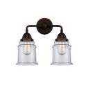 Canton Bath Vanity Light shown in the Oil Rubbed Bronze finish with a Clear shade