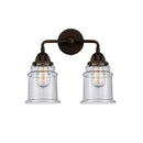 Canton Bath Vanity Light shown in the Oil Rubbed Bronze finish with a Seedy shade