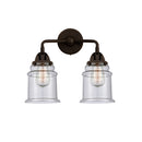 Canton Bath Vanity Light shown in the Oil Rubbed Bronze finish with a Seedy shade