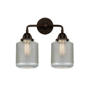 Stanton Bath Vanity Light shown in the Oil Rubbed Bronze finish with a Clear Wire Mesh shade