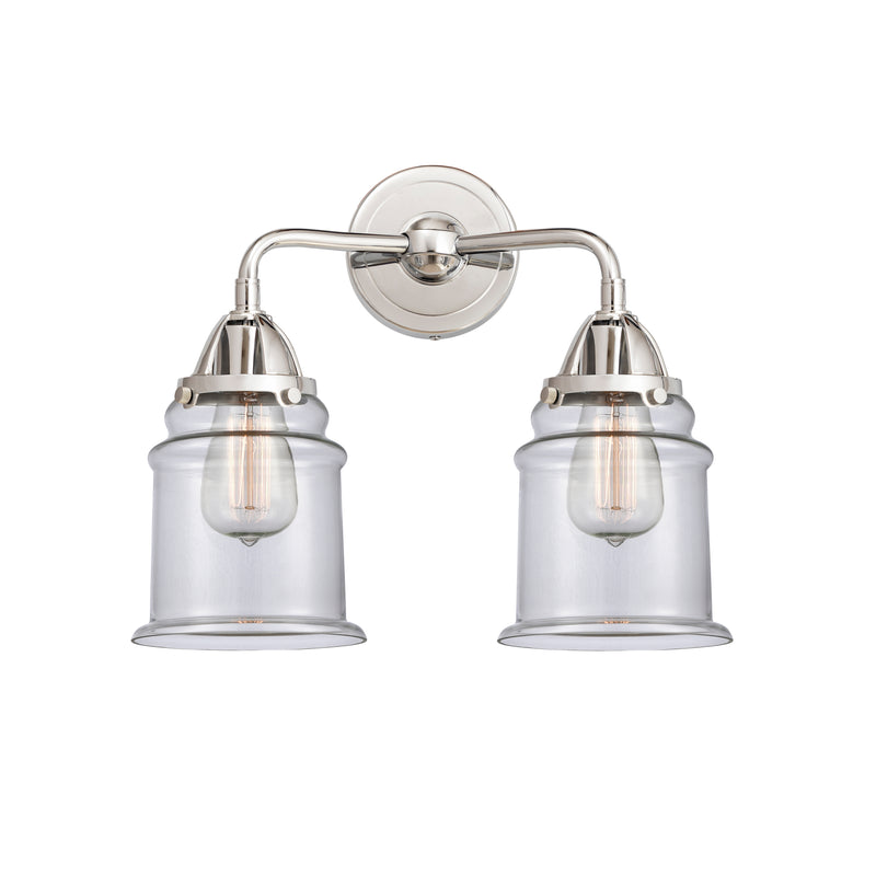 Canton Bath Vanity Light shown in the Polished Chrome finish with a Clear shade