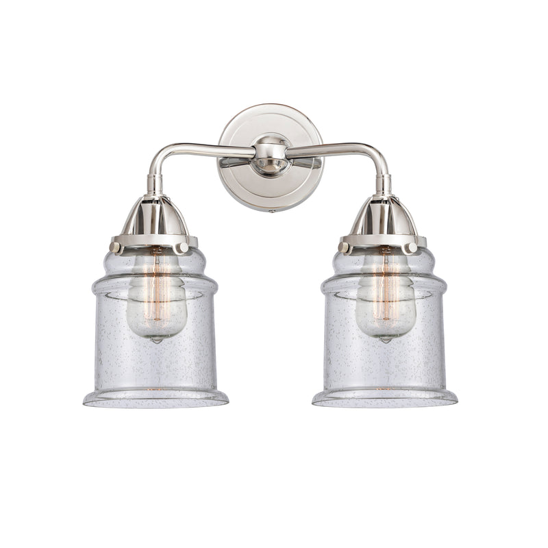 Canton Bath Vanity Light shown in the Polished Chrome finish with a Seedy shade
