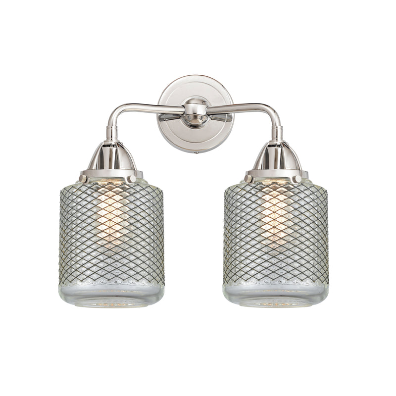 Stanton Bath Vanity Light shown in the Polished Chrome finish with a Clear Wire Mesh shade