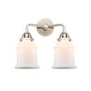 Canton Bath Vanity Light shown in the Polished Nickel finish with a Matte White shade