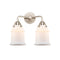 Canton Bath Vanity Light shown in the Polished Nickel finish with a Matte White shade