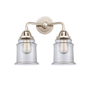 Canton Bath Vanity Light shown in the Polished Nickel finish with a Clear shade