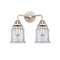 Canton Bath Vanity Light shown in the Polished Nickel finish with a Clear shade