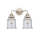 Canton Bath Vanity Light shown in the Polished Nickel finish with a Seedy shade
