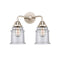 Canton Bath Vanity Light shown in the Polished Nickel finish with a Seedy shade