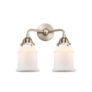 Canton Bath Vanity Light shown in the Brushed Satin Nickel finish with a Matte White shade