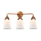 Canton Bath Vanity Light shown in the Antique Copper finish with a Matte White shade