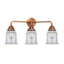 Canton Bath Vanity Light shown in the Antique Copper finish with a Clear shade