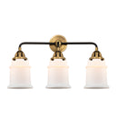 Canton Bath Vanity Light shown in the Black Antique Brass finish with a Matte White shade