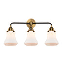 Bellmont Bath Vanity Light shown in the Black Antique Brass finish with a Matte White shade