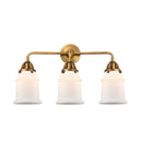 Canton Bath Vanity Light shown in the Brushed Brass finish with a Matte White shade
