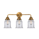 Canton Bath Vanity Light shown in the Brushed Brass finish with a Clear shade