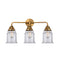 Canton Bath Vanity Light shown in the Brushed Brass finish with a Clear shade