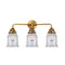 Canton Bath Vanity Light shown in the Brushed Brass finish with a Clear shade