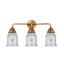 Canton Bath Vanity Light shown in the Brushed Brass finish with a Seedy shade