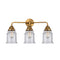 Canton Bath Vanity Light shown in the Brushed Brass finish with a Seedy shade